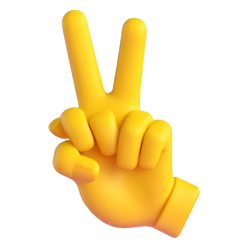 yellow hand making the shape of a letter ‘L’ with its thumb and pointer finger, 3D emoji style sticker