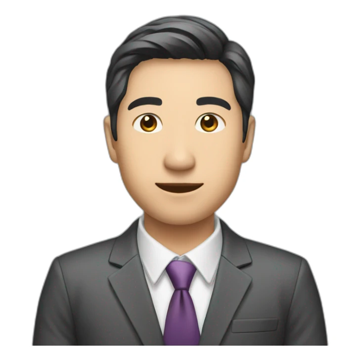 Male invest manager, asian, Half-length portrait sticker