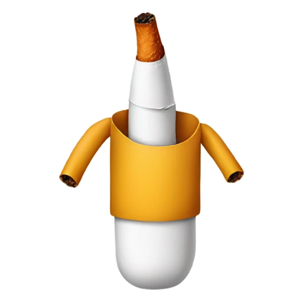 Cigarette with the arms, legs, and torso of a person sticker