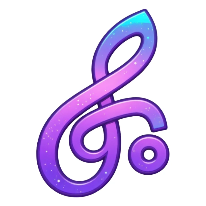 glitter symbol music purple cyberpunk sticker
