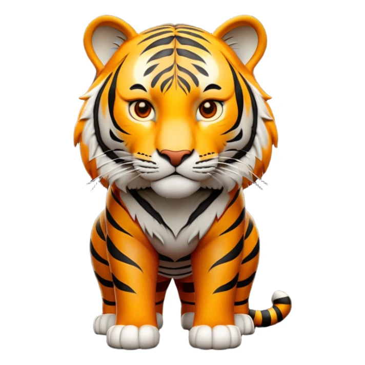 cinematic- noble-tiger-realistic-full-body-standing-emoji,-massive-striped-frame-exuding-power-and-grace,-bold-orange-fur-with-thick-black-stripes,-head-tilted-dramatically,-piercing-yellow-eyes-focused-intensely,-simplified-yet-realistic-focused-features,-highly-detailed,-glowing-with-an-almost-sarcastic-glow expressive eyes sticker