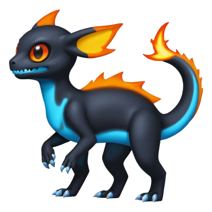 Shiny Duskull-Umbreon-Charmeleon-Fakémon-hybrid-creature (full body)  sticker