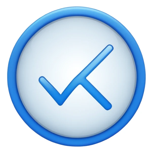 Generate an emoji A white tick in the blue circle.  sticker