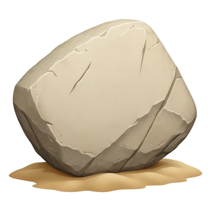 generate realistic detailed stone in 3d style with sand  sticker