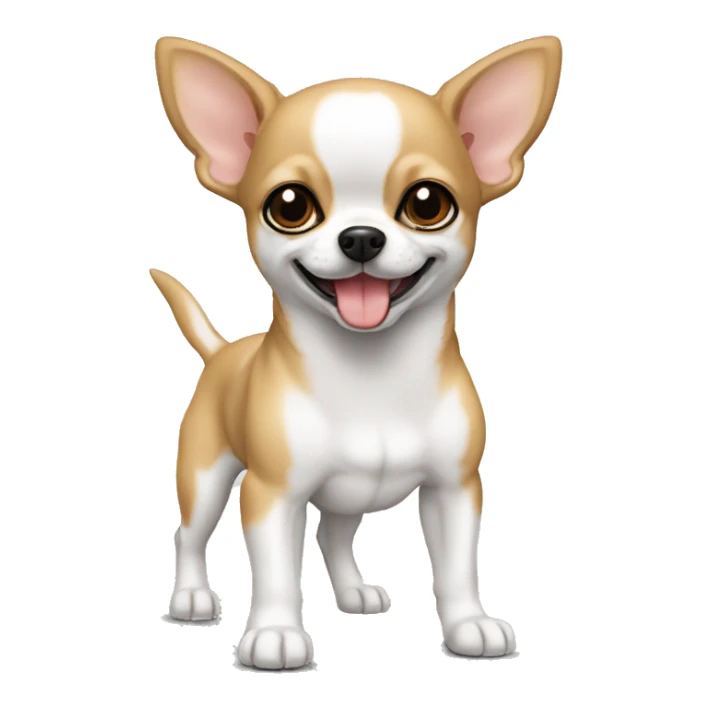 Perrito chihuahua color blanco con lengüita de fuera sticker