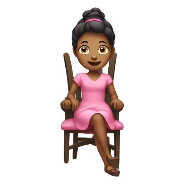 Girl sitting on a chair wearing a pink dress  sticker