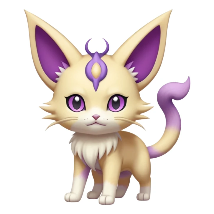 Meowth-Espeon-Skitty-Pokémon-Fakémon-hybrid-creature (full body) sticker