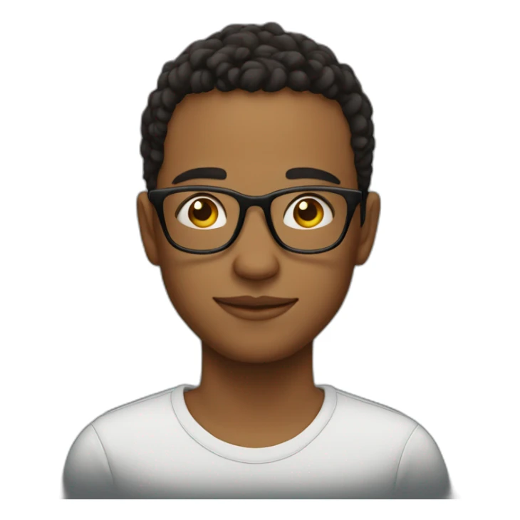 Young man with beand and round glasses sticker