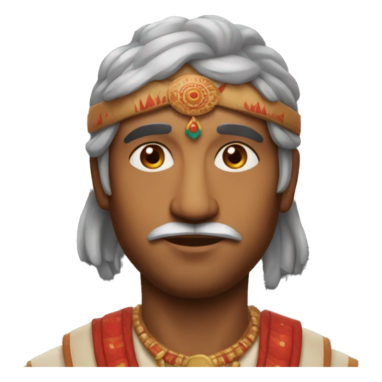Indian man with red traditional dot on the forehead  sticker