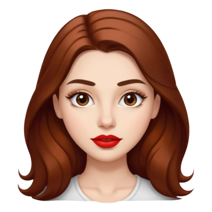 beautiful girl with long hair, high eyebrows, and thick lips  sticker