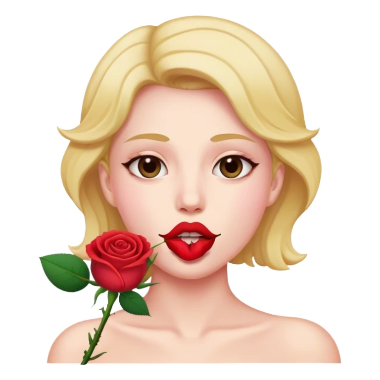 persona che tiene una rosa in bocca sticker
