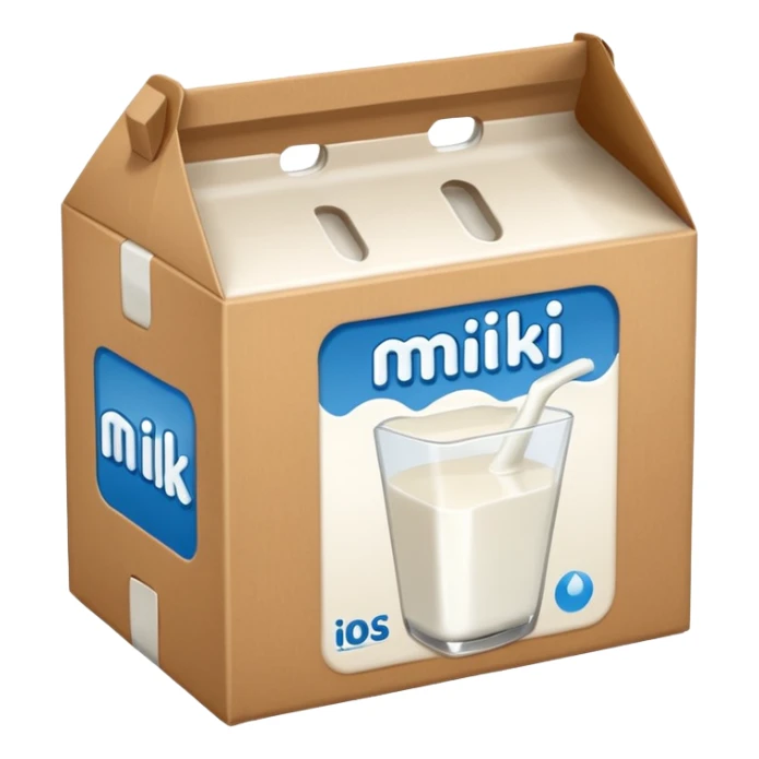 a box of milk have the label word "MILK" sticker