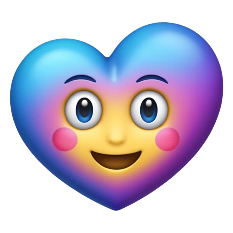 Crie um emoji de coração degrade nas cores roxo e azul sticker