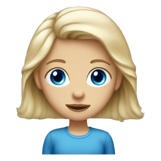 dirty blonde haired girl with blue eyes sticker