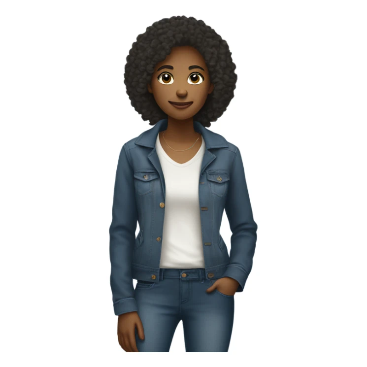 woman has a modern, minimalist look with natural hair, minimal makeup, and smart-casual outfits like jeans, blazers, and sneakers. She often wears a smartwatch , balancing practicality and professionalism.






 sticker