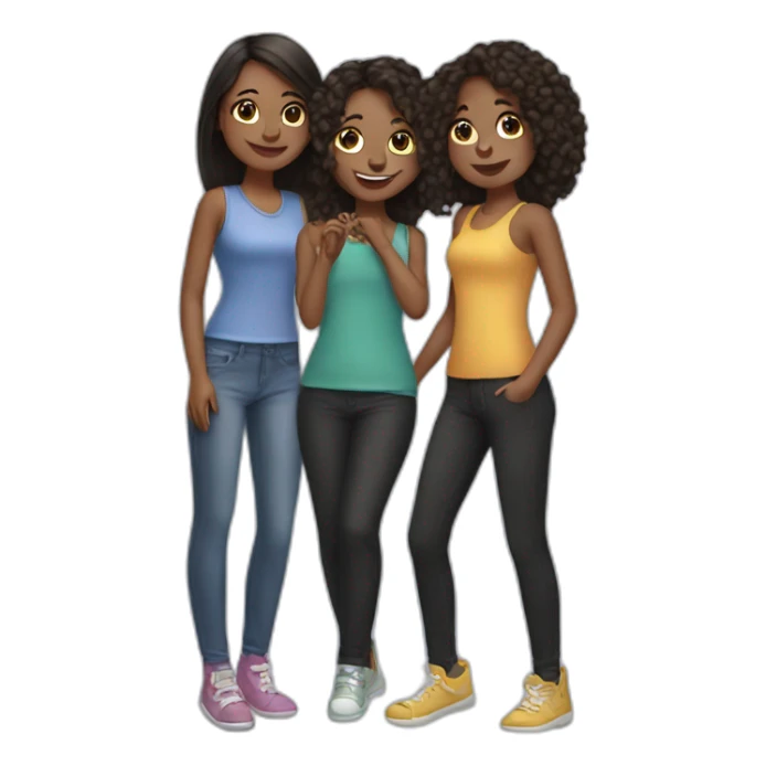 3 girl best friends sticker