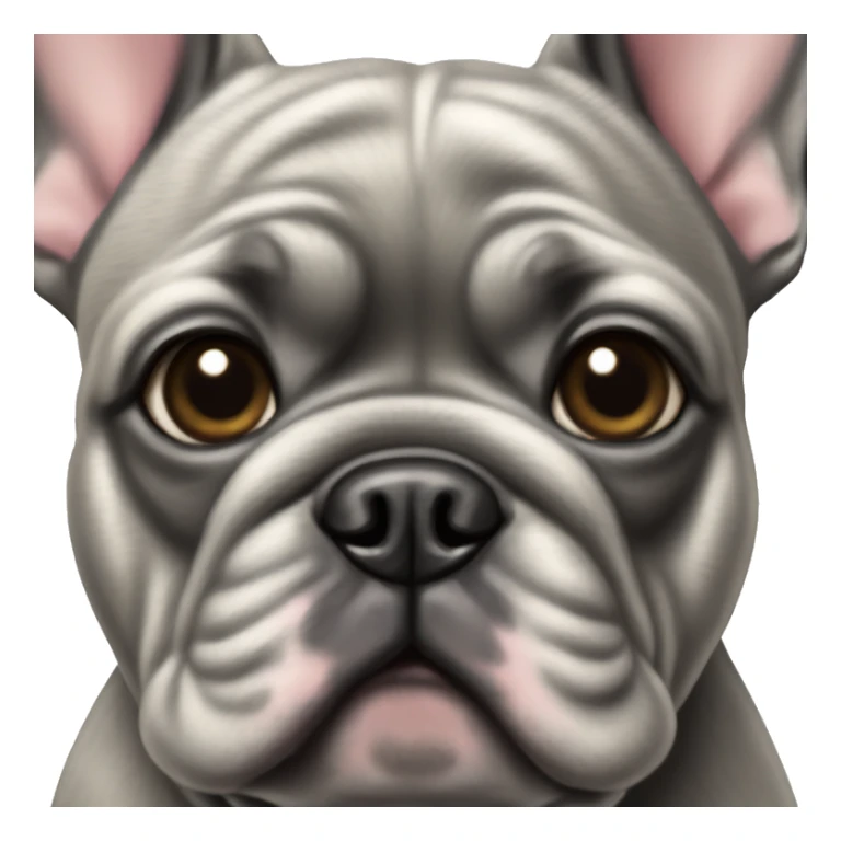 realistic close-up of graying brindle French bulldog  sticker