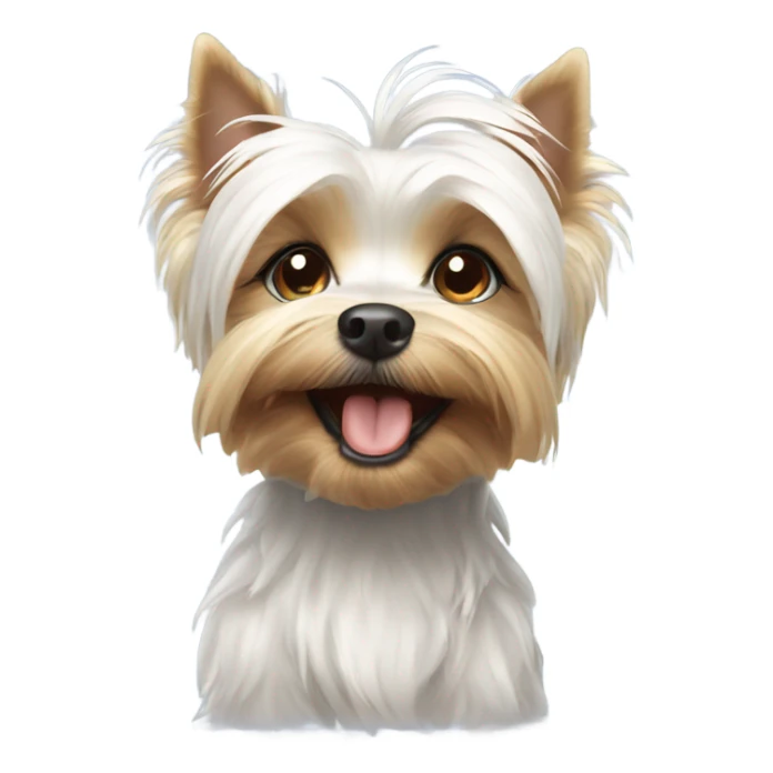 White Yorkie winking and saying hi  sticker