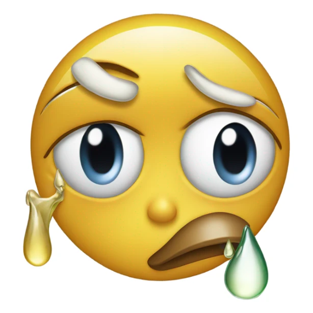 Crying emoji with peace sign and duck lips sticker