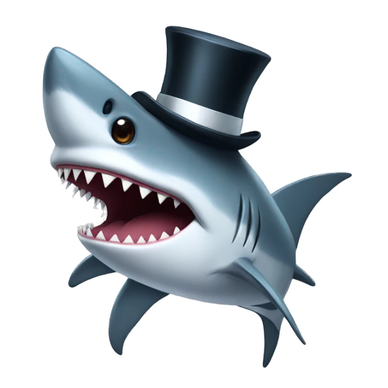 Shark with a top hat sticker