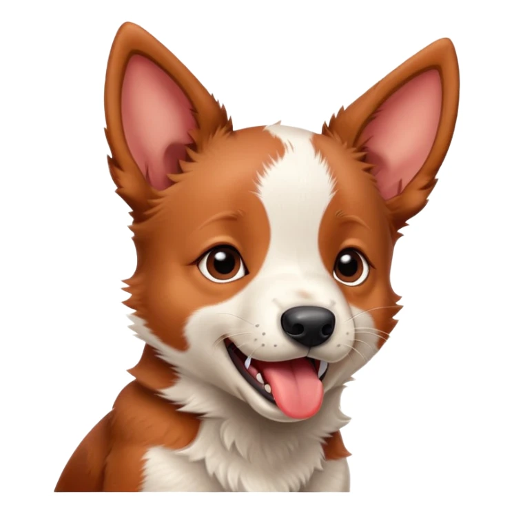 Red heeler puppy howling with mouth open sticker