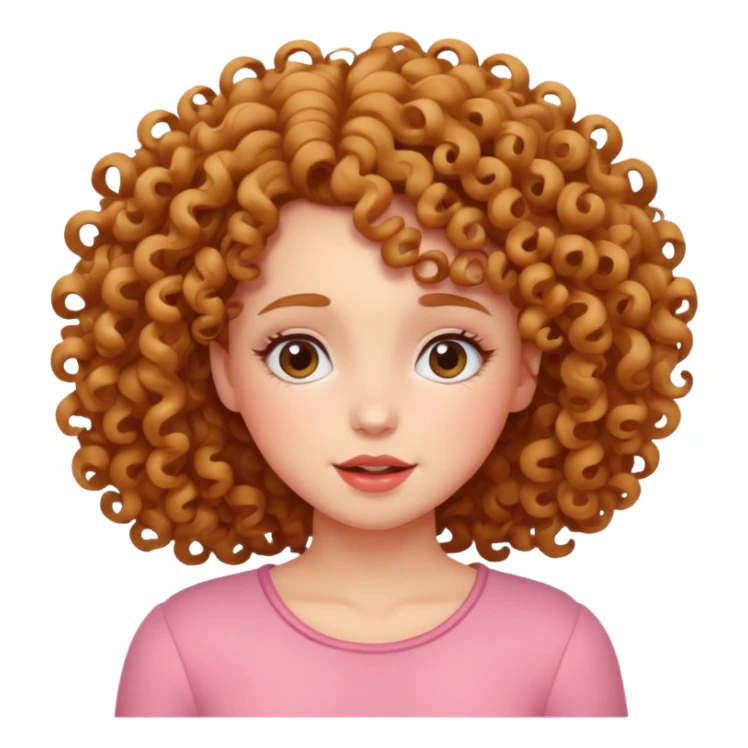 Girl with curly hair falling over in love  sticker