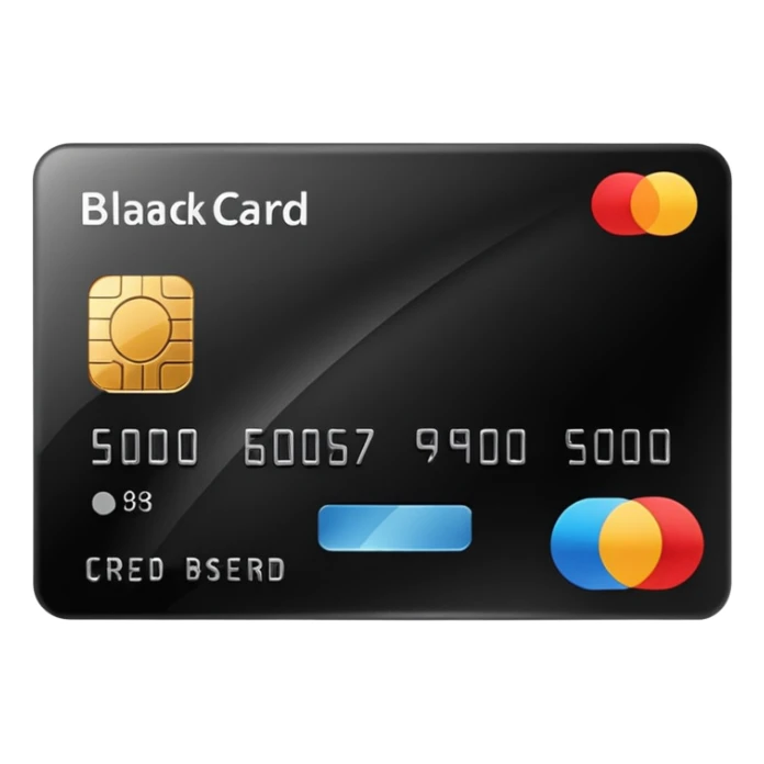 black credit card, no text, no numbers sticker