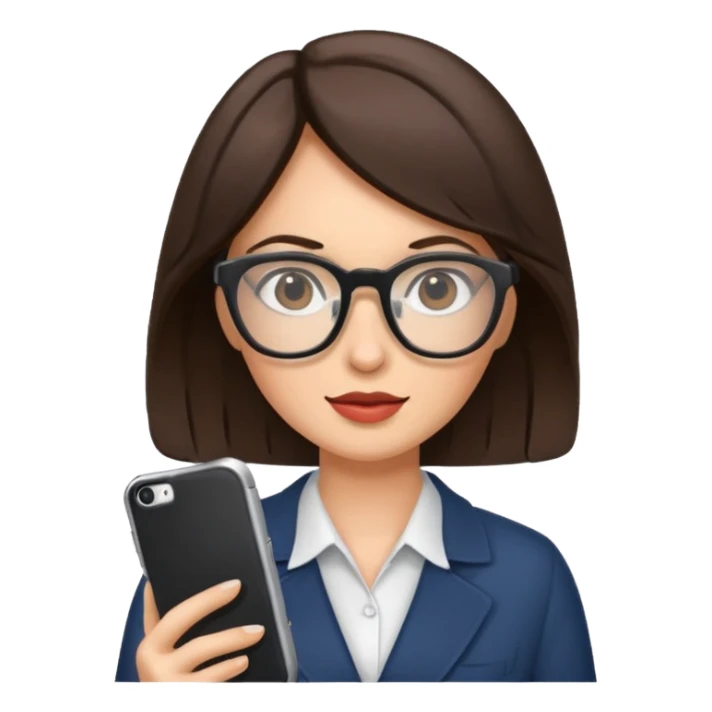 journalist brunette woman with glasses sticker