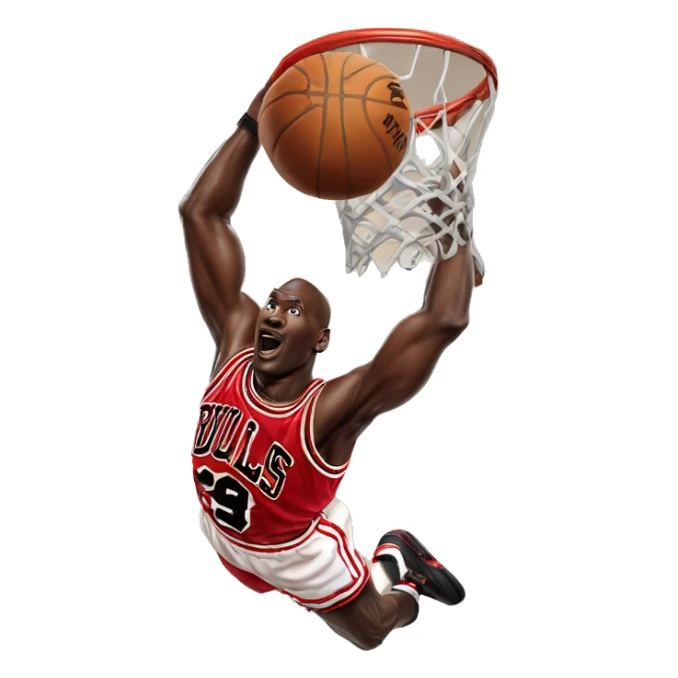 Emoji of Michael Jordan dunking sticker