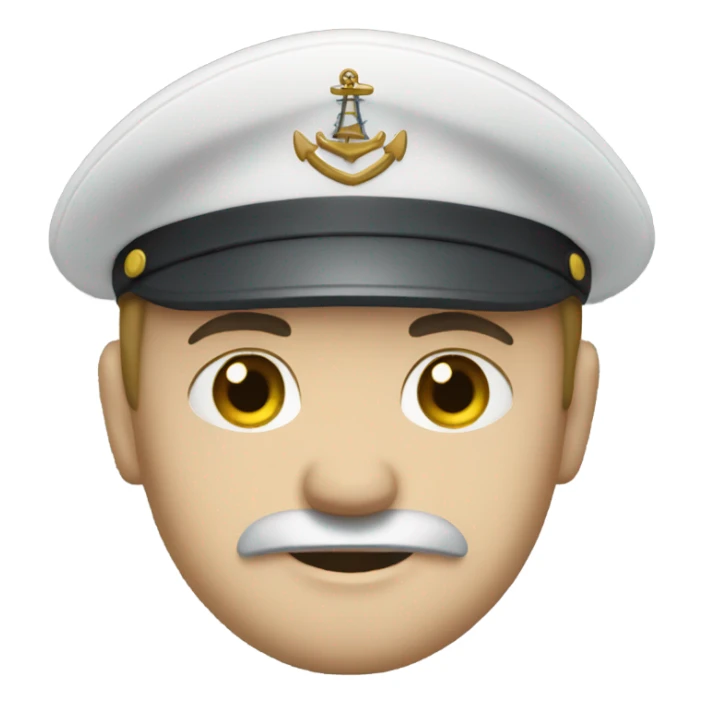 Captain of ship with white skin sticker