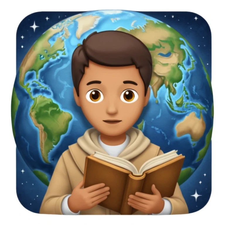 someone who is reading a book to learn the history of our planet  sticker