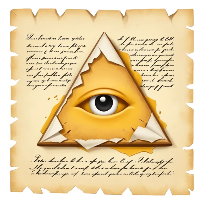 illuminati Paper contract with bite marks tearing through the signature field sticker