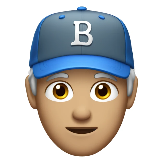 Guy with baseball cap, grey hair and  blue eyes sticker