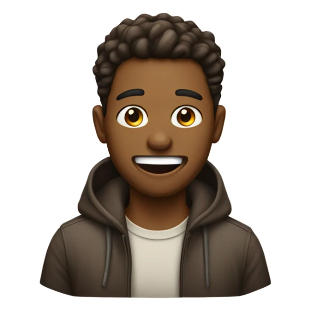 Brown male with tongue out emoji sticker