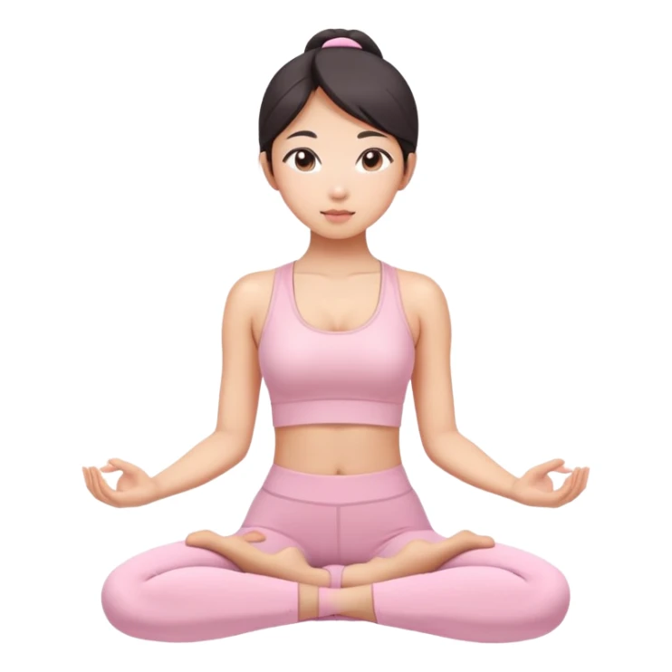 asian yoga girl light pink clothes  sticker