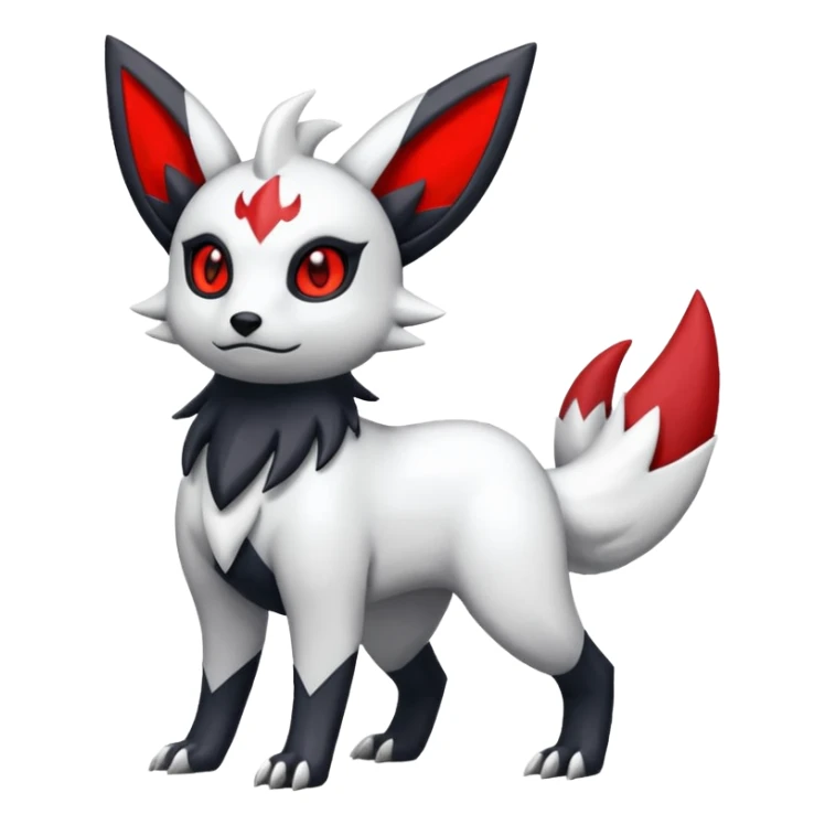White, black and red Absol-Umbreon-Zangoose-fusion (full body) sticker
