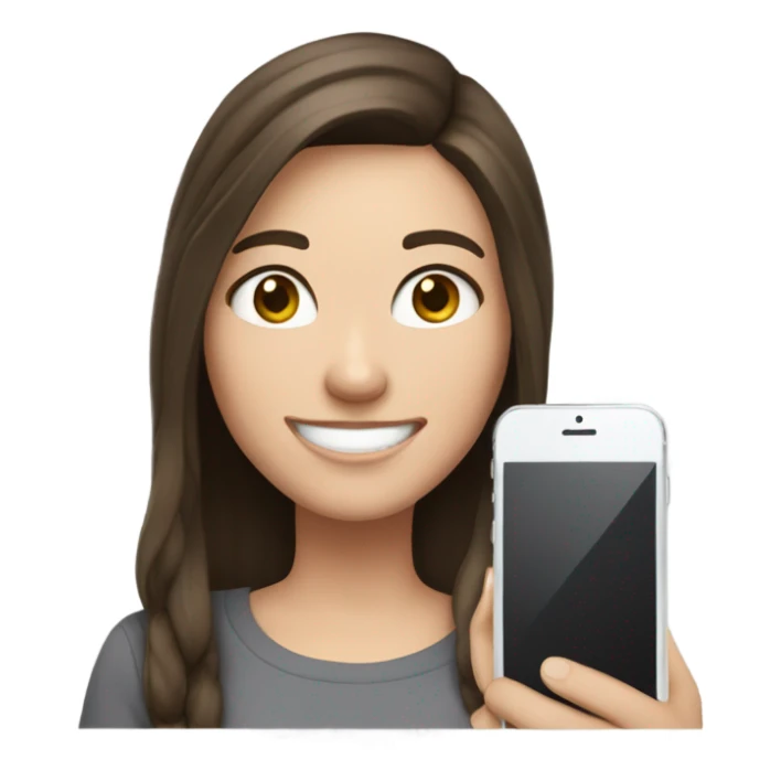 Brunette white Girl taking selfie with her phone sticker