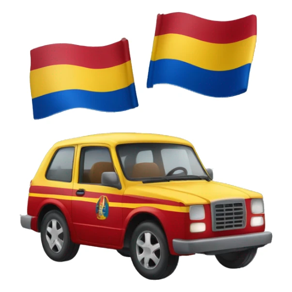 Carro con estrellas y la bandera de Venezuela  sticker