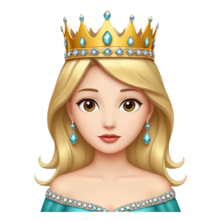 Queen – Elegant woman with jeweled crown and gown sticker
