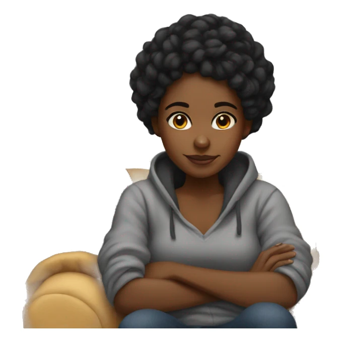 Cozy black girl sticker
