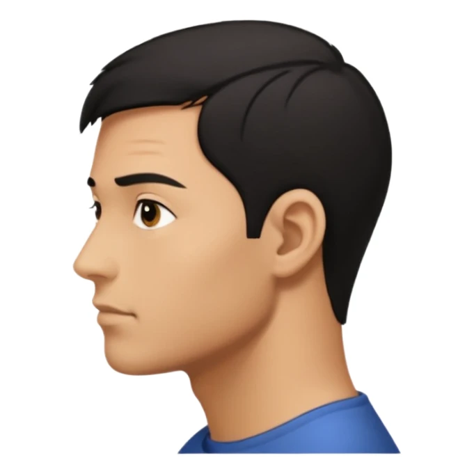 face of a man looking to the right, from the profile sticker