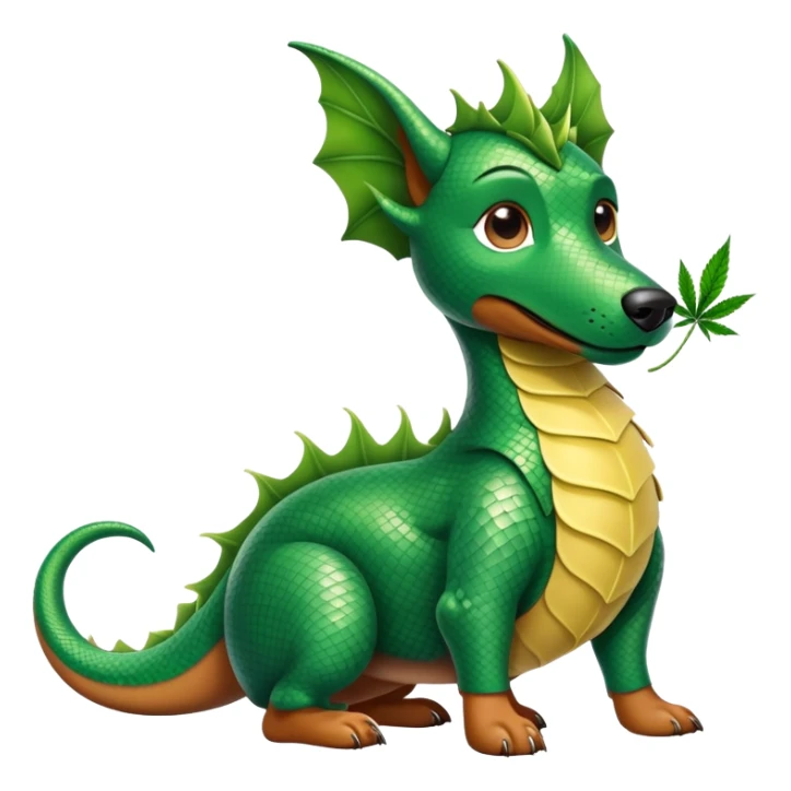 Me as half wiener dog half dragon with weed sticker