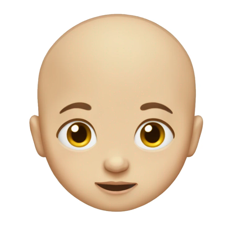 Bald baby with four hairs sticker