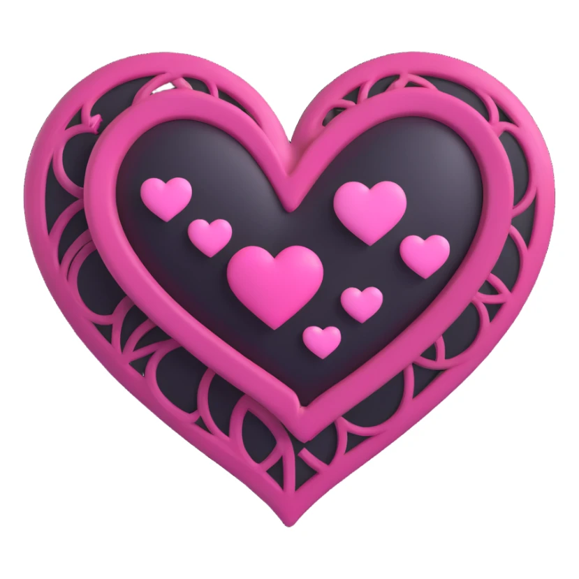 BLACKPINK-inspired gothic heart ,  hearts, black and pink, cute,  sticker