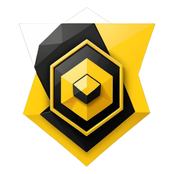 Logo team esport black and yellow sticker