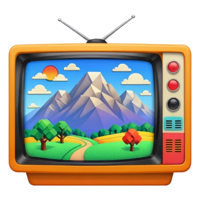 thumbnail picture mac os, retro video preview tv icon, landscape in video sticker