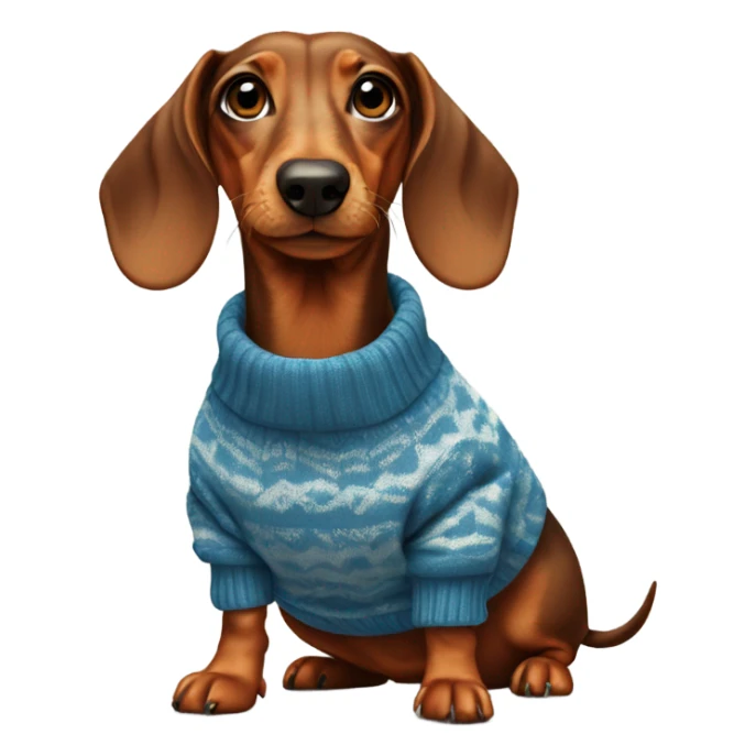 dachshund wearing a jumper sticker