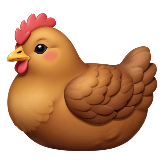 Meme-Worthy Cute Sleeping Brown Chicken Portrait Emoji, Head resting peacefully with a contented smile, showcasing a delightfully compact build and a luxuriously soft brown plumage, eyes shut in a serene, restful nap, Simplified yet hilariously adorable features, highly detailed, glowing with a soft, drowsy light, high shine, relaxed and utterly lovable, stylized with an air of playful laziness, bright and heartwarming, soft glowing outline, capturing the essence of a comically sleepy chicken, so meme-worthy it feels like it could instantly become the next viral sensation of adorable slumber! sticker