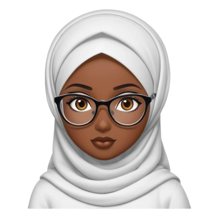 pretty bratz baddie, dark skin, hijabi with glasses sticker