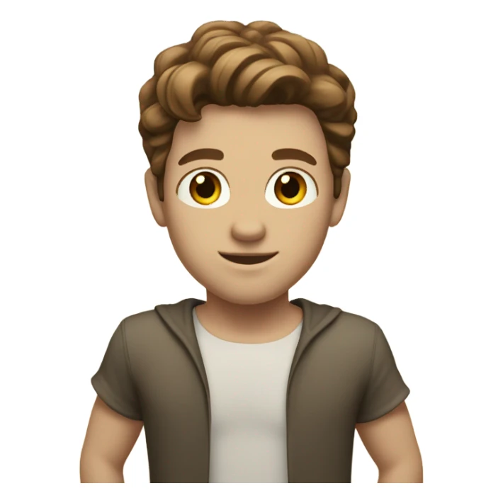 A strong white boy with brown hair on the beach sticker